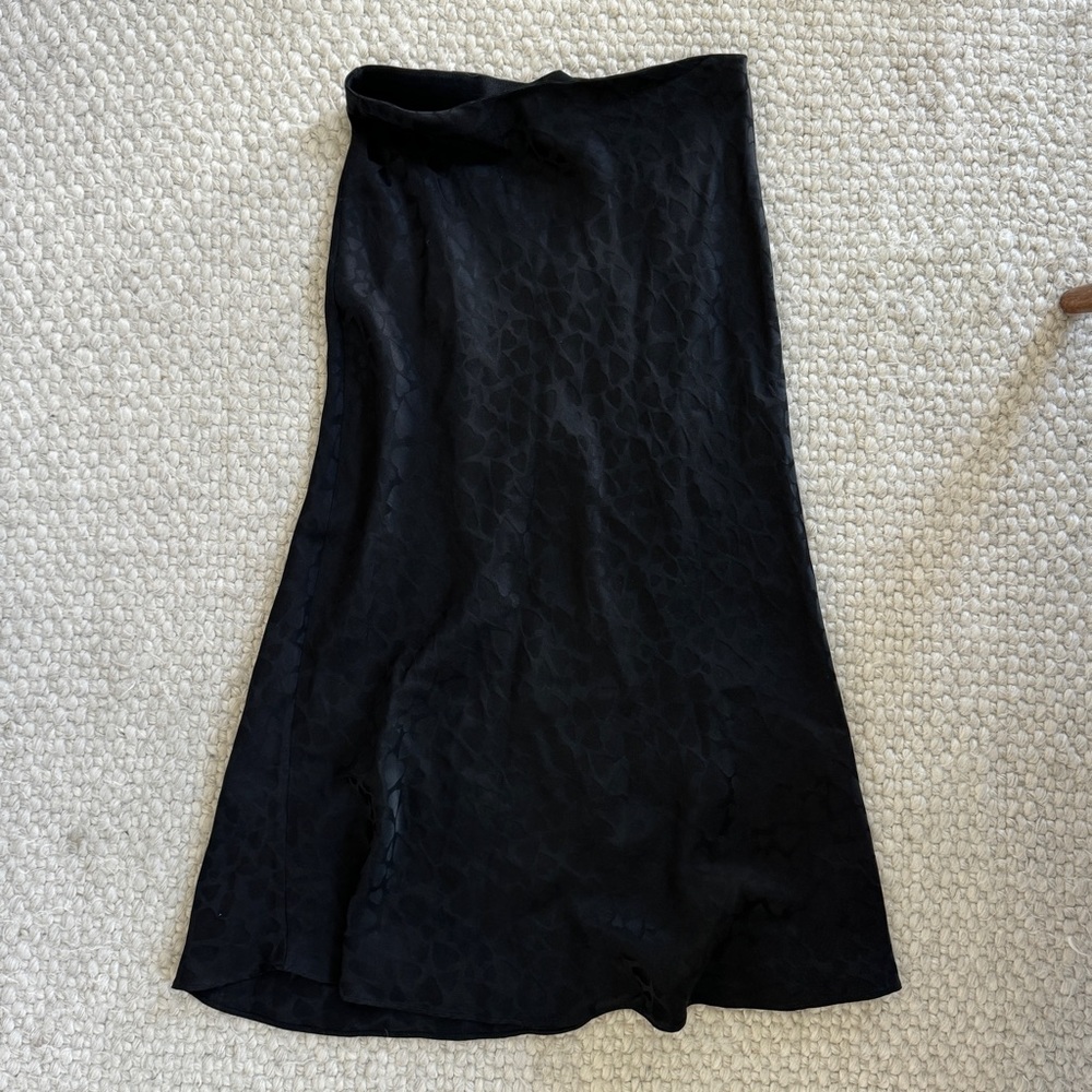 Realisation Par black heart print midi slip skirt